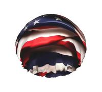 American Flag Print Shower Cap, Shower Cap for Women Reusable, Waterproof Bath Cap,Quick Drying Bath Hair Cap
