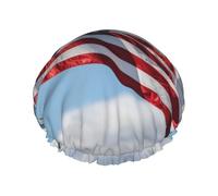 American flag print Stylish Shower Cap Reusable Shower Cap Women Large Shower Cap for Braids Long Hair