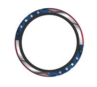 American Flag Printed elastic steering wheel cover Durable, soft and thick, suitable for cars, SUVs and trucks, etc.