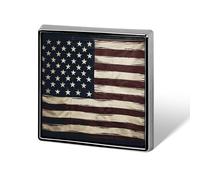 American Flag Printed Square Aluminum Lapel Pin Lightweight Metal Square Brooch with Effortless Elegance for Any Look And Occasion