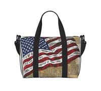 American Flag Printed Travel Bag Duffle Bag for Men Women, Large Water Resistant Gym Bag Weekend Holdall Bag with Shoulder Strap