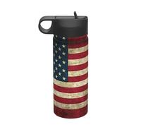 American Flag Printing The Print 18 Oz Stainless Steel Sports Insulated Kettle with Lid for Adult Men Women
