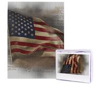 American Flag Puzzle for Adults 500 Pieces Personalized Jigsaw Puzzles from Photos, Challenging Puzzle Perfect for Game Nights, Wooden Puzzles Gift for Holiday Birthday