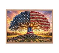 American Flag Puzzle Landscape Patriotic Jigsaw Decor