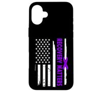 American Flag Recovery Matters - Addiction Recovery USA Case for iPhone 16 Plus