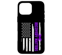 American Flag Recovery Matters - Addiction Recovery USA Case for iPhone 16 Pro Max