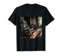 American Flag Rocking Chair Rustic Porch USA Heritage Value Graphic T-Shirt