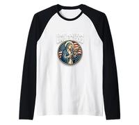 American Flag Rosary Beads Catholic Pray Raglan Baseball Tee