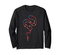 American Flag Rosary Catholic Long Sleeve T-Shirt