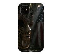 American Flag Ruined Clock Face Mask Surrealism Art Case for iPhone 11