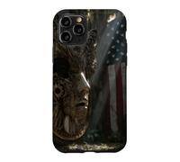 American Flag Ruined Clock Face Mask Surrealism Art Case for iPhone 11 Pro