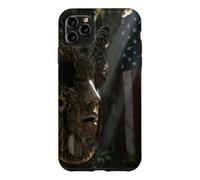 American Flag Ruined Clock Face Mask Surrealism Art Case for iPhone 11 Pro Max