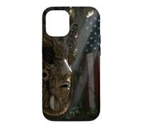 American Flag Ruined Clock Face Mask Surrealism Art Case for iPhone 12/12 Pro