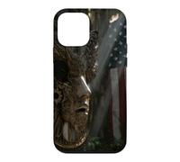 American Flag Ruined Clock Face Mask Surrealism Art Case for iPhone 12 mini