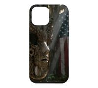 American Flag Ruined Clock Face Mask Surrealism Art Case for iPhone 12 Pro Max