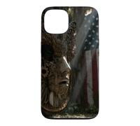 American Flag Ruined Clock Face Mask Surrealism Art Case for iPhone 13