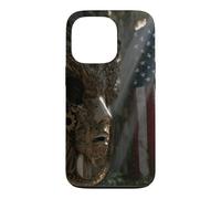 American Flag Ruined Clock Face Mask Surrealism Art Case for iPhone 13 Pro