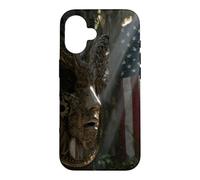 American Flag Ruined Clock Face Mask Surrealism Art Case for iPhone 16