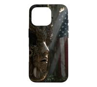 American Flag Ruined Clock Face Mask Surrealism Art Case for iPhone 16 Pro