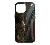American Flag Ruined Clock Face Mask Surrealism Art Case for iPhone 16 Pro Max