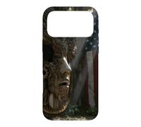 American Flag Ruined Clock Face Mask Surrealism Art Case for iPhone 17 Pro Max