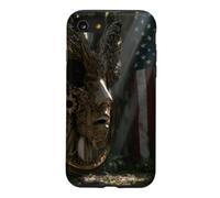 American Flag Ruined Clock Face Mask Surrealism Art Case for iPhone SE (2020) / 7/8
