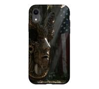 American Flag Ruined Clock Face Mask Surrealism Art Case for iPhone XR