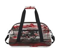 American Flag Running Horse Duffel Bags for Women Men Kids Girls Boys Overnight Weekender Travel Bag 24L Sport Gym Duffel Bag Practice Tote Carry Bag