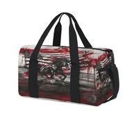 American Flag Running Horse Sport Duffel Bags for Kids Girls Boys Women Men Overnight Weekender Travel Bag Tote Carry Gym Casual Duffel Bags