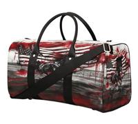 American Flag Running Horse Travel Duffle Bag for Women Men Girls Boys Weekend Overnight Bags 22.7 L Tote Cabin Luggage Bag for Sports Gym Yoga