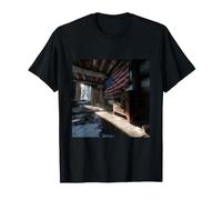 American Flag Rustic Cabin Winter Cabin T-Shirt