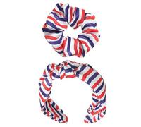 American Flag Satin Knot Headband Set for Teen Remembrance Day Tribute
