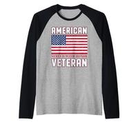 American Flag Served with Honor Veteran Tribute Raglan Baseball Tee