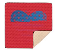 American Flag Shape Large Heart USA Cute Foldable Baby Activity Play Mat for Floor Water Resistant Infant Play Mat for Babies Infants Toddlers, 50'' x 50''