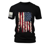 American Flag Shirts for Men Graphic July 4Th America Flag Golf Independence Day Big and Tall Top Short Sleeve Summer Tshirt C-Black