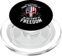 American Flag Skull - Come and Take It, Proud 2A Patriot USA PopSockets PopGrip for MagSafe