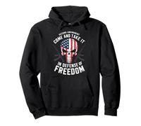 American Flag Skull - Come and Take It, Proud 2A Patriot USA Pullover Hoodie