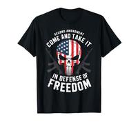 American Flag Skull - Come and Take It, Proud 2A Patriot USA T-Shirt