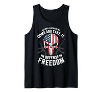 American Flag Skull - Come and Take It, Proud 2A Patriot USA Tank Top