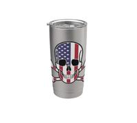 American Flag Skull & Crossbones Stainless Steel Insulated Tumbler