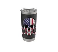 American Flag Skull & Crossbones Stainless Steel Insulated Tumbler