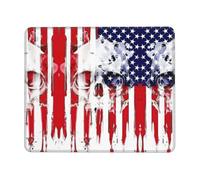 American Flag Skull Non-Slip Rubber Base Mouse Pad with Lock Edge, Large Extended Desk Mat for Enhanced Game Work
