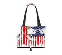 American Flag Skull print Puppy Carrier Walking Dog Bags Pets Dogs Carrier Bags for small Dogs and Cat and Rabbit