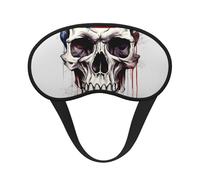 American Flag Skull Sleep Mask for Side Sleeper Soft Breathable Sleeping Eye Mask Blackout Silk Eye Sleep Shade Cover with Elastic Strap Night Blindfold for Women Men Travel Nap