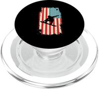 American Flag Snowboarder Snowboarding Winter Sport PopSockets PopGrip for MagSafe