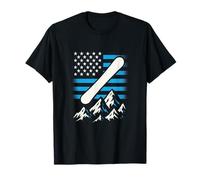 American Flag Snowboarding - Mountains Extreme T-Shirt