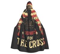 American Flag Soldiers Hooded Cloak For Men Women, Halloween Hooded Capes With Hood & Neck Tie, Long Adult Halloween Cloaks Witch Wizard Costume Cosplay Capes For Halloween Cosplay
