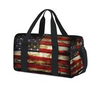 American Flag Sports Duffel Bag Americans Weekend Overnight Bag Tote Holdall Casual Travel Gym Duffel Bags for Kids Girls Boys Women Men