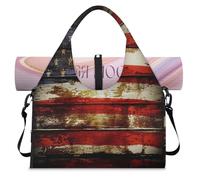 American Flag Sports Duffel Bag for Women Men Americans Weekend Overnight Bag with Shoe Compartment Shoulder Tote Luggage Bag for Yoga Gym Travel