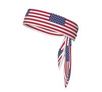 American flag Sports Head Tie Beach Summer Tropical Adjustable Non-Slip Moisture Wicking for Running Ninja Head Band
